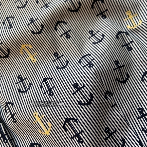 Charter Club pinstripe anchor print collared sleeveless button down top - Picture 6 of 11